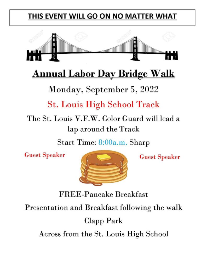Annual Labor Day Bridge Walk St Louis MI